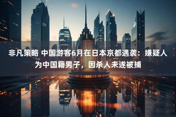 非凡策略 中国游客6月在日本京都遇袭：嫌疑人为中国籍男子，因杀人未遂被捕